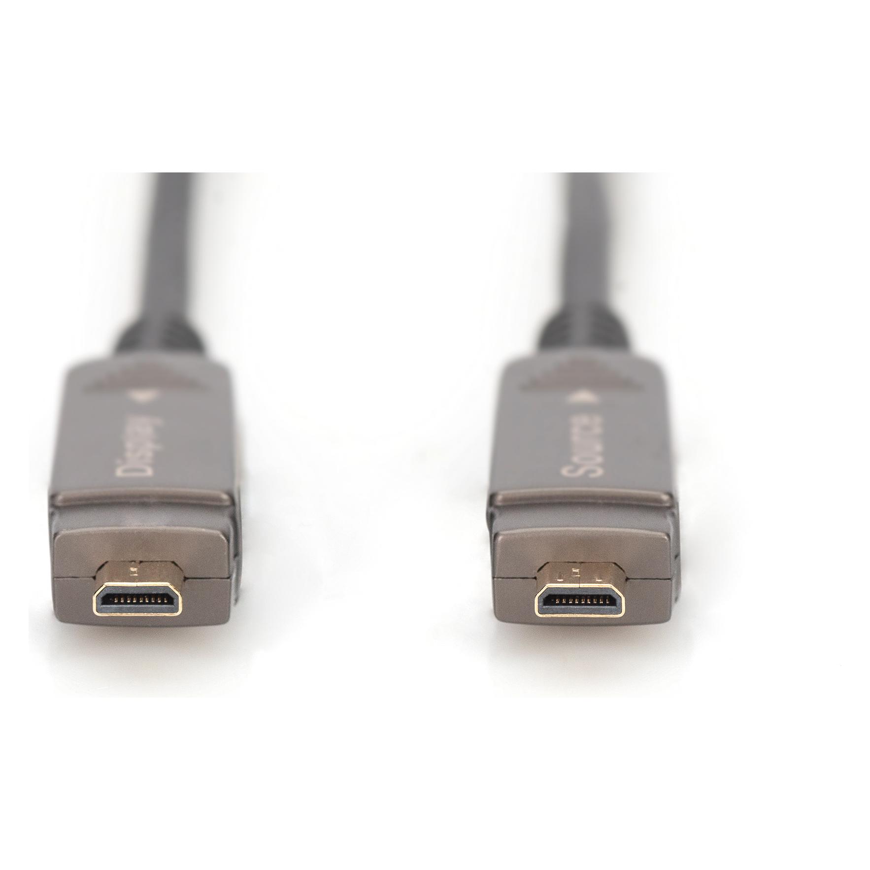 Digitus 4K - HDMI AOC Hybrid Glasfaserkabel mit abnehmbaren Stecker (15 m) (AK-330127-150-S)
