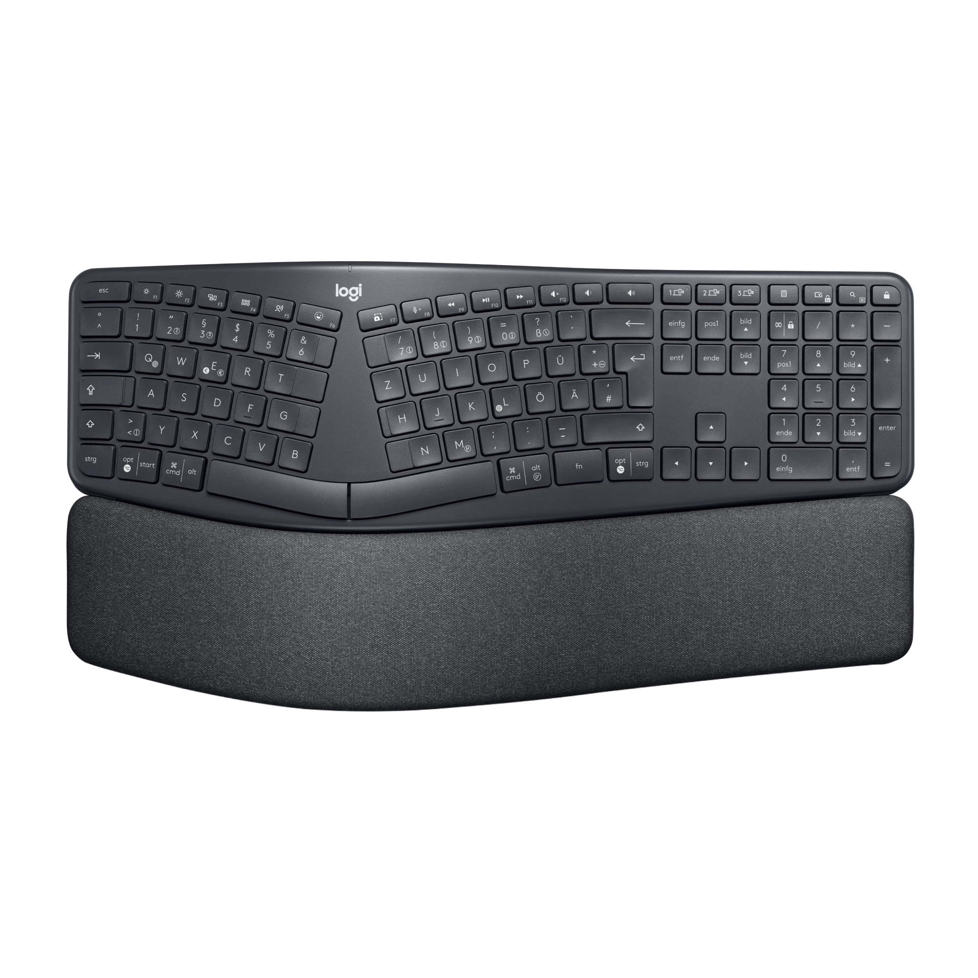 Logitech Ergo K860 Tastatur Schwarz, kabellos, Bluetooth, ergonomisch, Unterstützt Logi Options+ 920-009167
