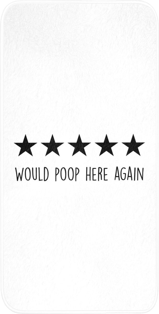 OnlyWow WC mat met quote Would poop here again - Zwart - 60 x 120 cm