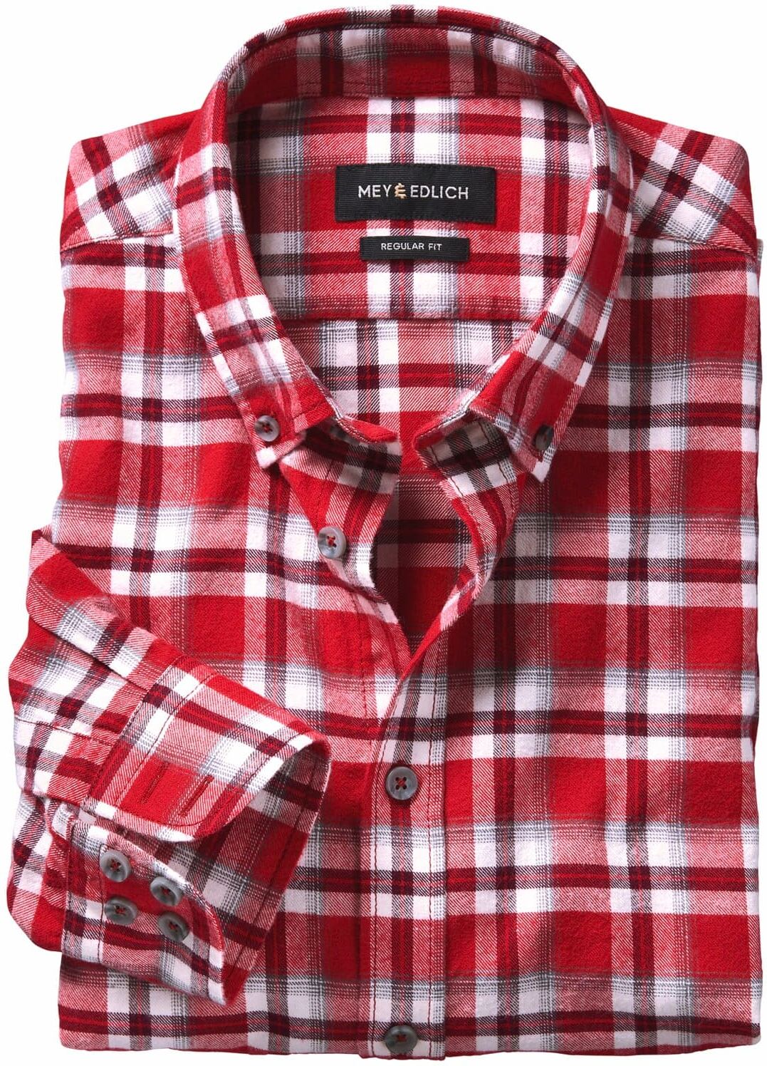 Mey & Edlich Signalkaro-Flanellhemd Rot 45