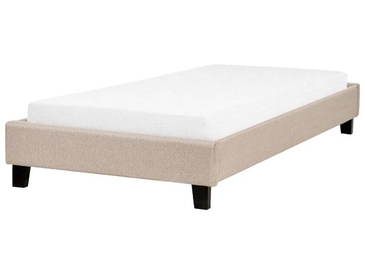 Lit simple en tissu beige 90x200