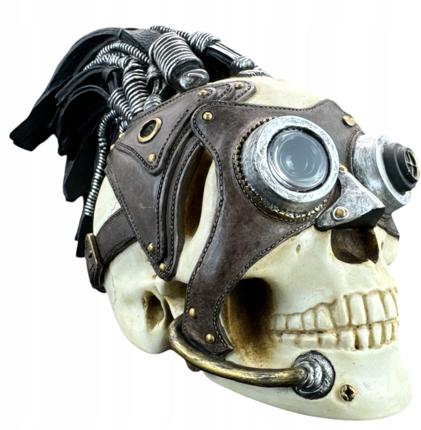 Steampunk Schedel Figuur - Handgeschilderde Unieke Decoratie voor op Tafel
