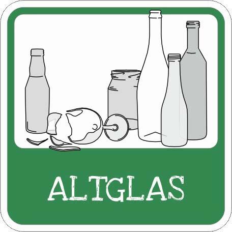 SafetyMarking® Hinweisschild Entsorgung "Altglas" 10 x 10 cm 21.1660