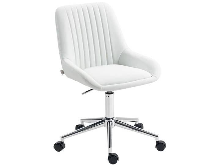Chaise de Bureau - Fauteuil de bureau sans accoudoirs chaise de bureau avec hauteur réglable 52x58x80-90cm blanc