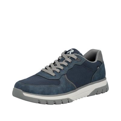 Sneaker RIEKER, Herren, Gr. 40, Textil, blau, Lederimitat, Schuhe Sneaker, Schnürschuh, Halbschuh, Freizeitsneaker mit Profilsohle