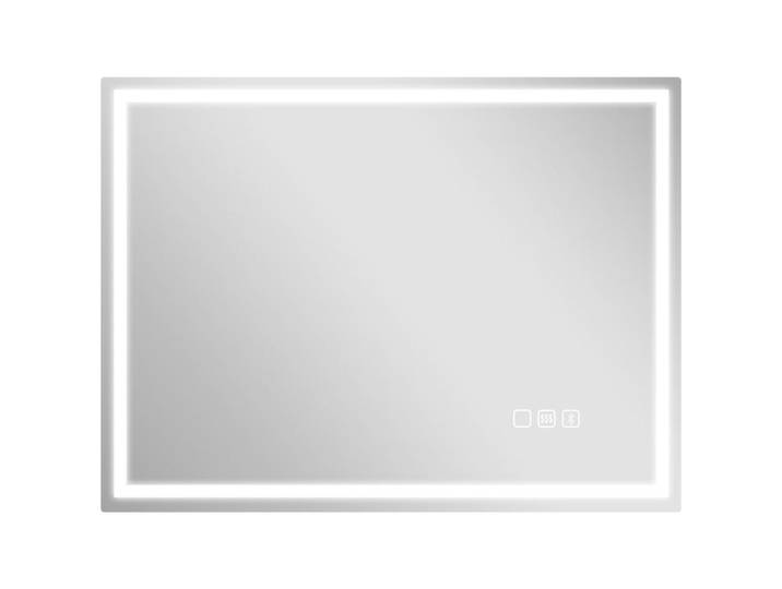 Homcom Badspiegel Gehärtetes Glas Silber, Silberfarben, 60x3.5x80 cm, Badezimmer, Badezimmerspiegel, Badspiegel