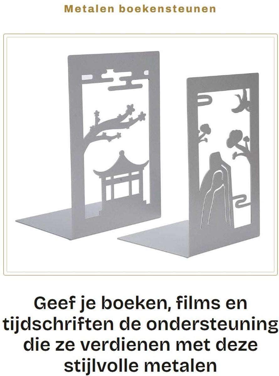 Dailygoods Boekensteunen Antislip - Zwart Metaal