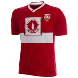 Copa Football, Herren, Fussballtrikot, VfB Stuttgart auswärts 1987/89 Retro Trikot (S), Mehrfarbig, Rot, Weiss