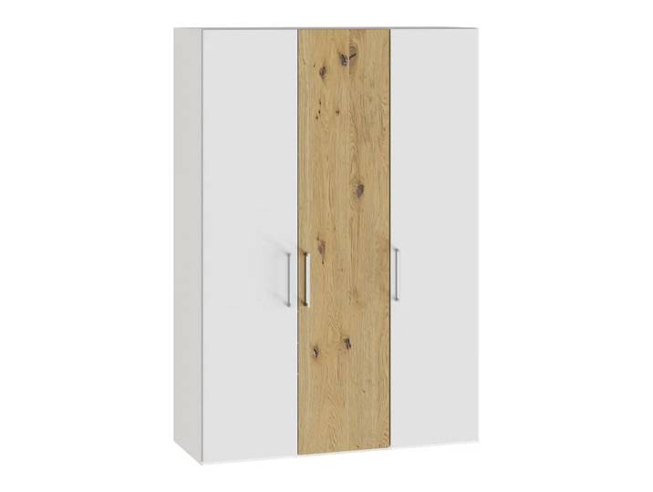 Drehtürenschrank Atlantis, Byyu, glas bianco matt/wildeiche bianco