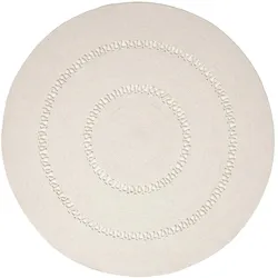 TEPPICH geflochten rund mit Häkel-Muster 150 cm