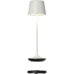 BARI Design Akku-Leuchte, mit Ladestation Weiß