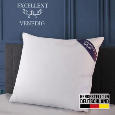 Kopfkissen EXCELLENT "Venedig, Kuschel- oder Kopfkissen 1-tlg. oder 2 -tlg., Daunen & Federn", weiß, B:40cm L:40cm, Bezug: 100% Baumwolle. Füllung: 85% Federn, 15% Daunen, Kopfkissen, Deko- oder Kopfkissen in vielen Größen