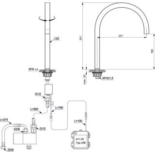 IDEAL STANDARD A7833AC Berührungslose Waschtischarm. Solos