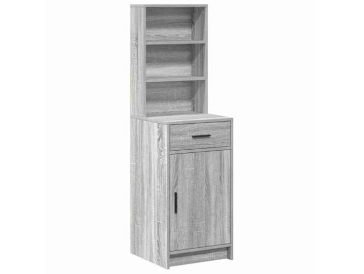 LASWWQMRF Highboard Graues Sonoma 40x40,5x135 cm Holzwerkstoff Schmaler Beistellschrank für Wohnzimmer und Schlafzimmer mit Tür und Stangengriffen für geordnete Aufbewahrung.