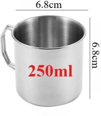 Uplifted Goods Stainless Steel Camping Cup With Foldable Handle 8.45 Oz.