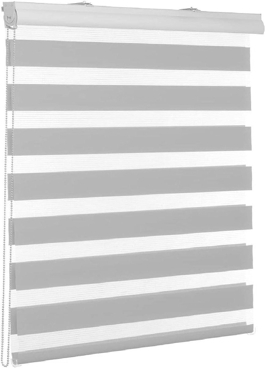 Waterdichte jaloezieën lichtgrijs polyester raamrolgordijnen voor privacy en zonwering B: 85 cm, H: 320 cm
