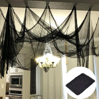 Inspired Living ShadowWeave Black Halloween Creepy Cloth And Spider Web Decor ShadowWeave Black Halloween Creepy Cloth And Spider Web Decor