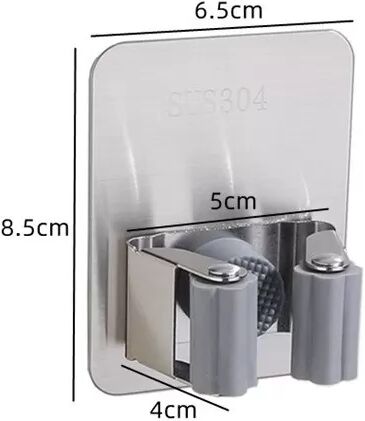 INF Support de Mop Carré en Acier Inoxydable 304 - Fixation Murale Sans Perçage