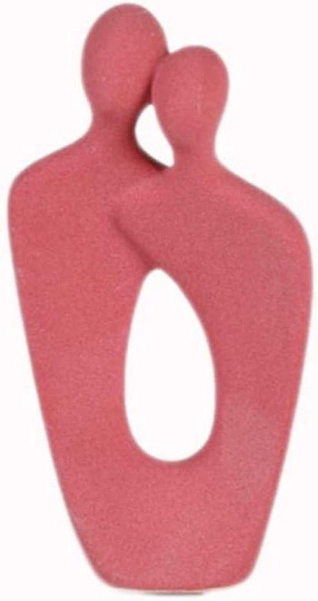 Rood Keramisch Liefdespaar Sculptuur - Abstracte Decoratie voor op Tafel