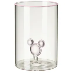 Disney Glas mit 3D Mickey   , rosa/pink , Glas , Maße (cm): H: 10,5  Ø: 7.4