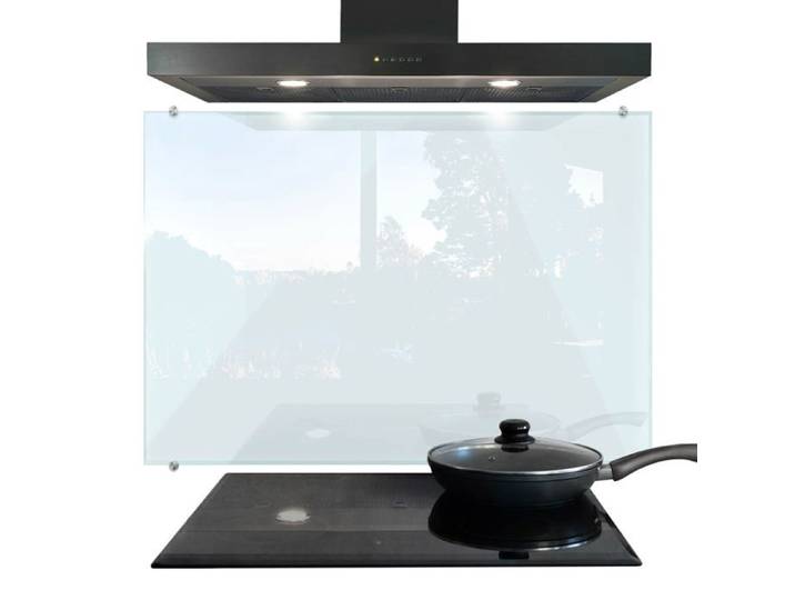 Crédence transparente 100x70 cm Protection murale cuisine en verre trempé fond de hotte facile à nettoyer