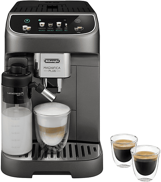 DE LONGHI Cafetera superautomática - De'Longhi Magnifica Plus ECAM320.70.TB, 1450W, Molinillo integrado, Depósito leche, Táctil, Espumado automático, Titanio