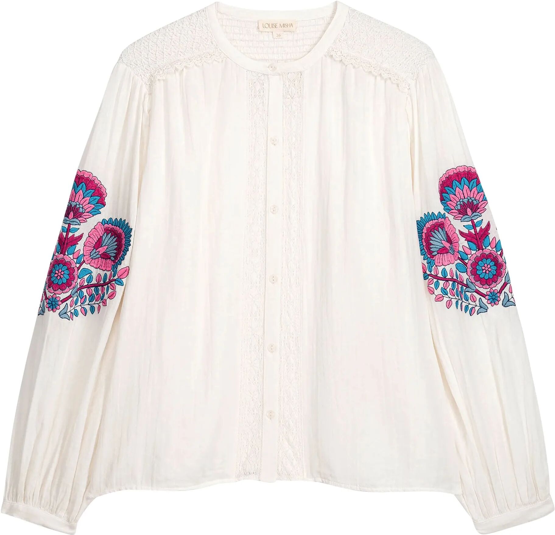 Louise Misha Blouse Jeanne Coton Bio Blanc 38