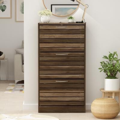 Timechee Shoe Cabinet with Flip Drawer for Entryway Rack Storage Organizer