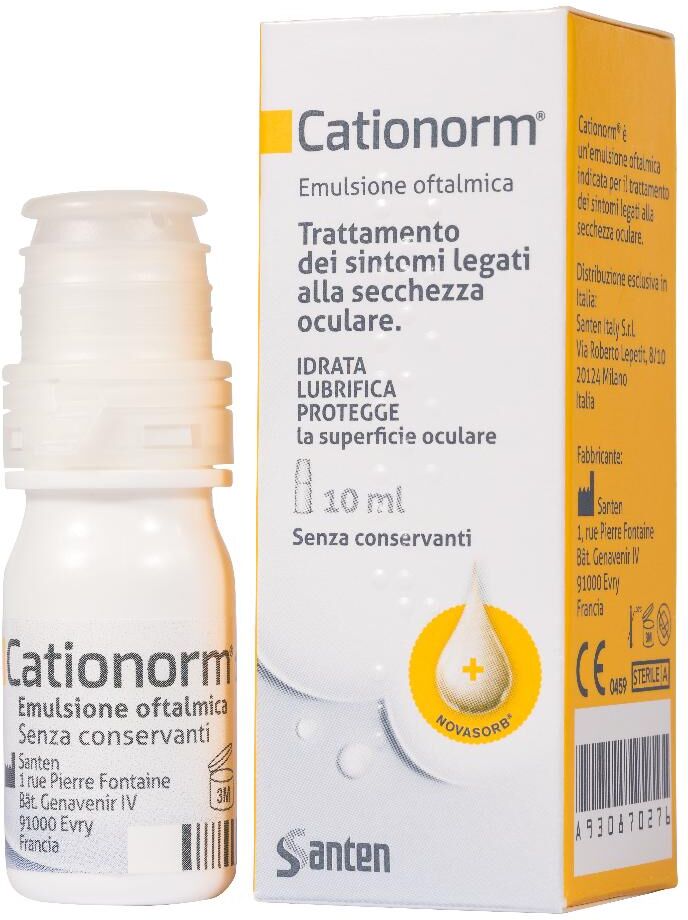 SANTEN ITALY Srl Cationorm Emulsione Oftalmica Lubrificante, 10 ml