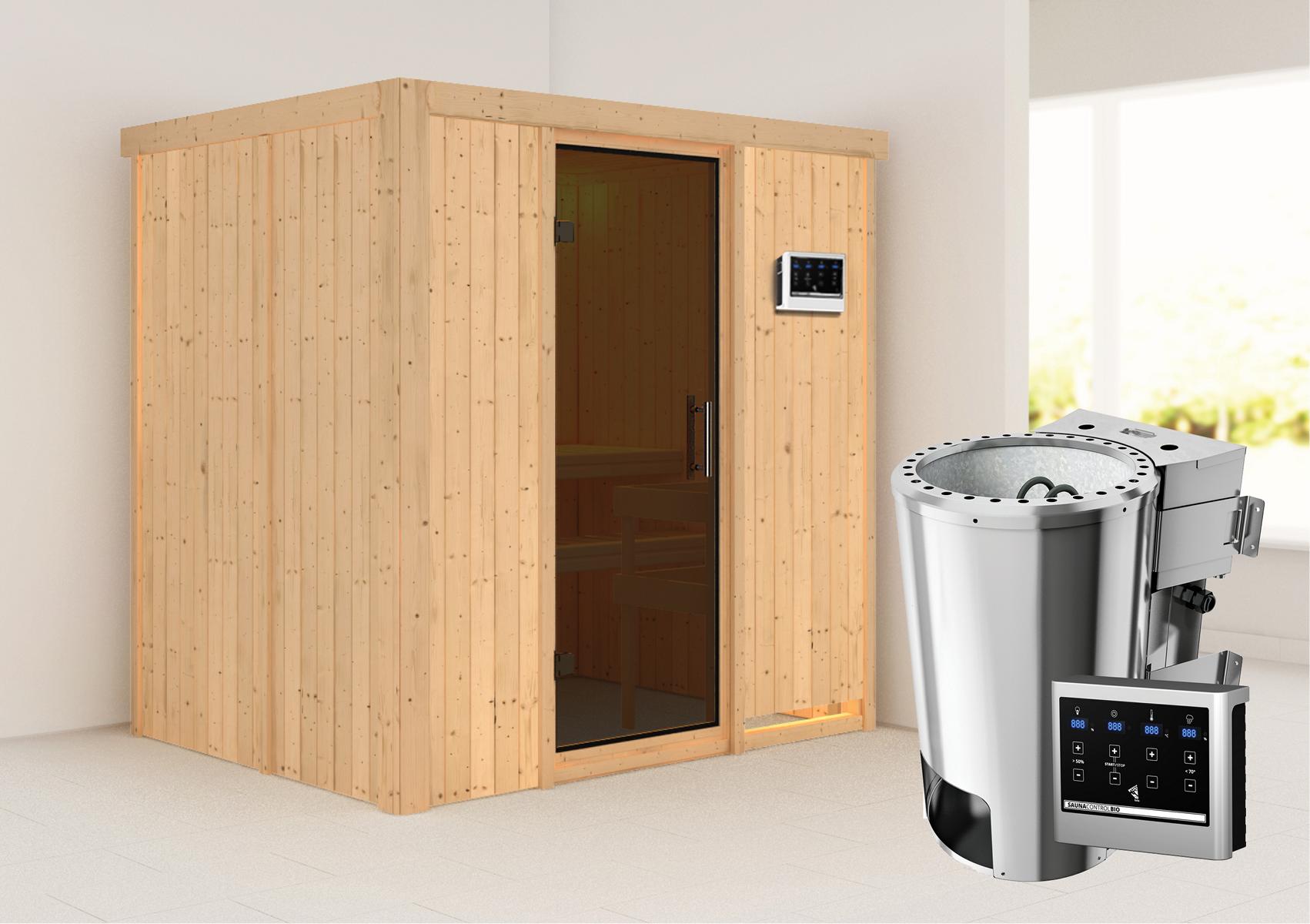 KARIBUHOLZT Sauna Fanja Front 3,6kW Bio ext. S graphitf. GGT 16880005