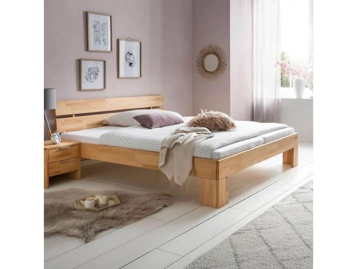 HOMELIV. Bett Tonia Komfort Kernbuche Massivholz 180x200cm klassischer Stil
