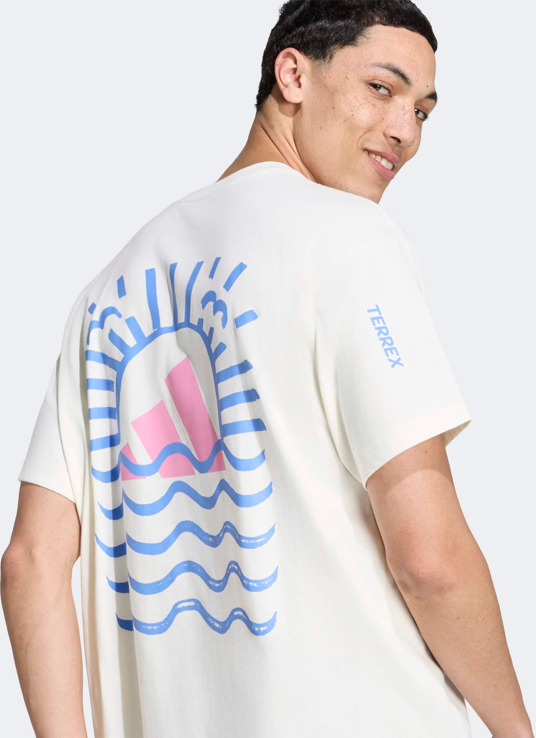 Adidas TERREX "ELEMENTS GRAPHIC" sportlicher Stil, aus Baumwolle, mit Rundhalsausschnitt, Kurzarm