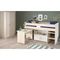 KINDERZIMMER Set mit Hochbett 90 x 200, Schreibtisch und Kleiderschrank