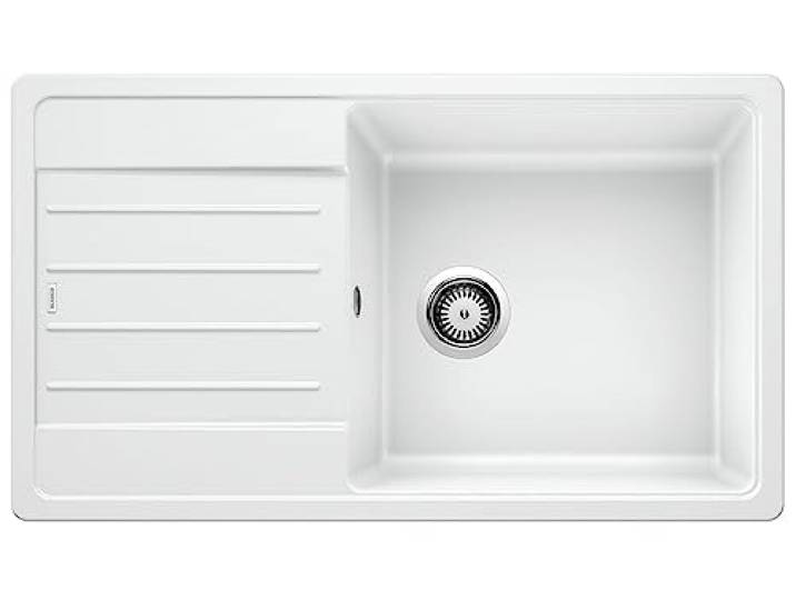 BLANCO LEGRA XL 6 S – Évier Rectangulaire en Granit avec Cuve Extra Large pour Meubles Bas de 60 cm de Large – En SILGRANIT – Blanc – 523328