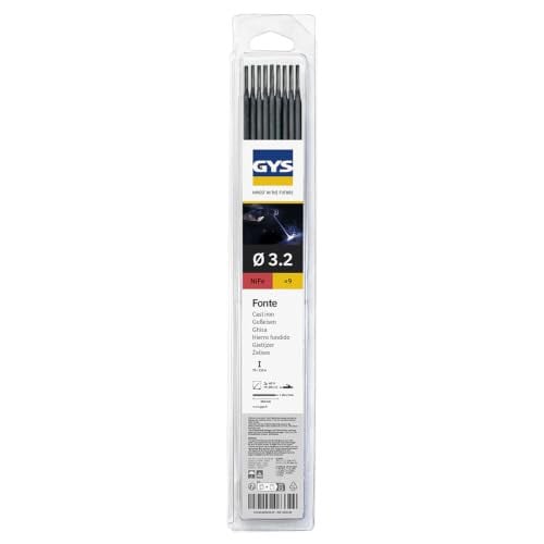 Set van 9 GYS gietijzeren elektroden met een diameter van 3,2 mm