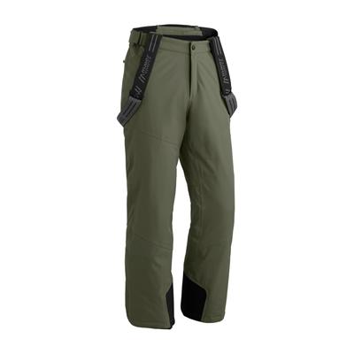 Skihose MAIER SPORTS "Anton 3.0", Herren, Gr. 30, Kurzgrößen, grün (moosgrün), 100% Polyester, Hosen Skihose, Herren Schneehose mit Hosenträgern, wind/wasserdicht, Regular Fit