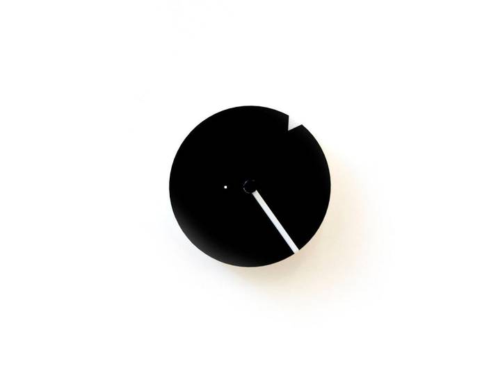 Onzeno Wanduhr Schwarz 12/12 cm, Schwarz, Weiß, 12x12x4 cm, Dekoration, Uhren, Wanduhren