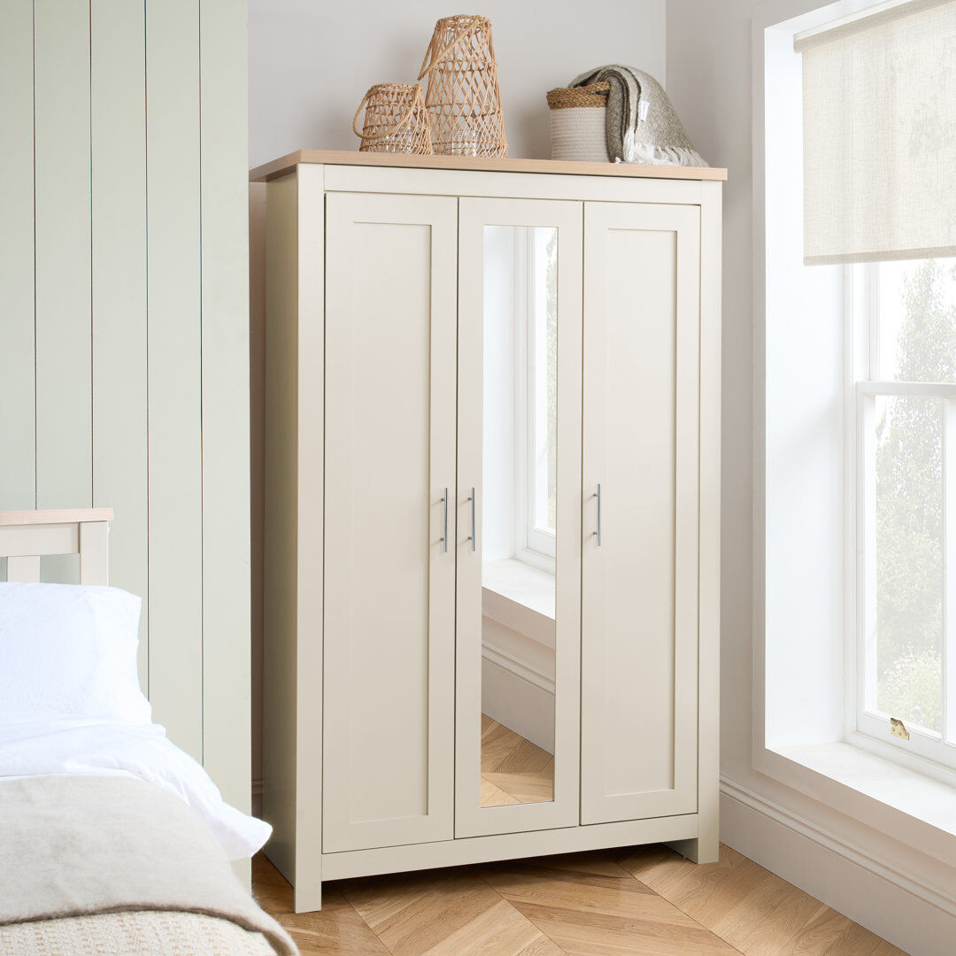 ClassicLiving Portico 3 Door Wardrobe Beige 180cm H X 111.9cm W X 52cm D
