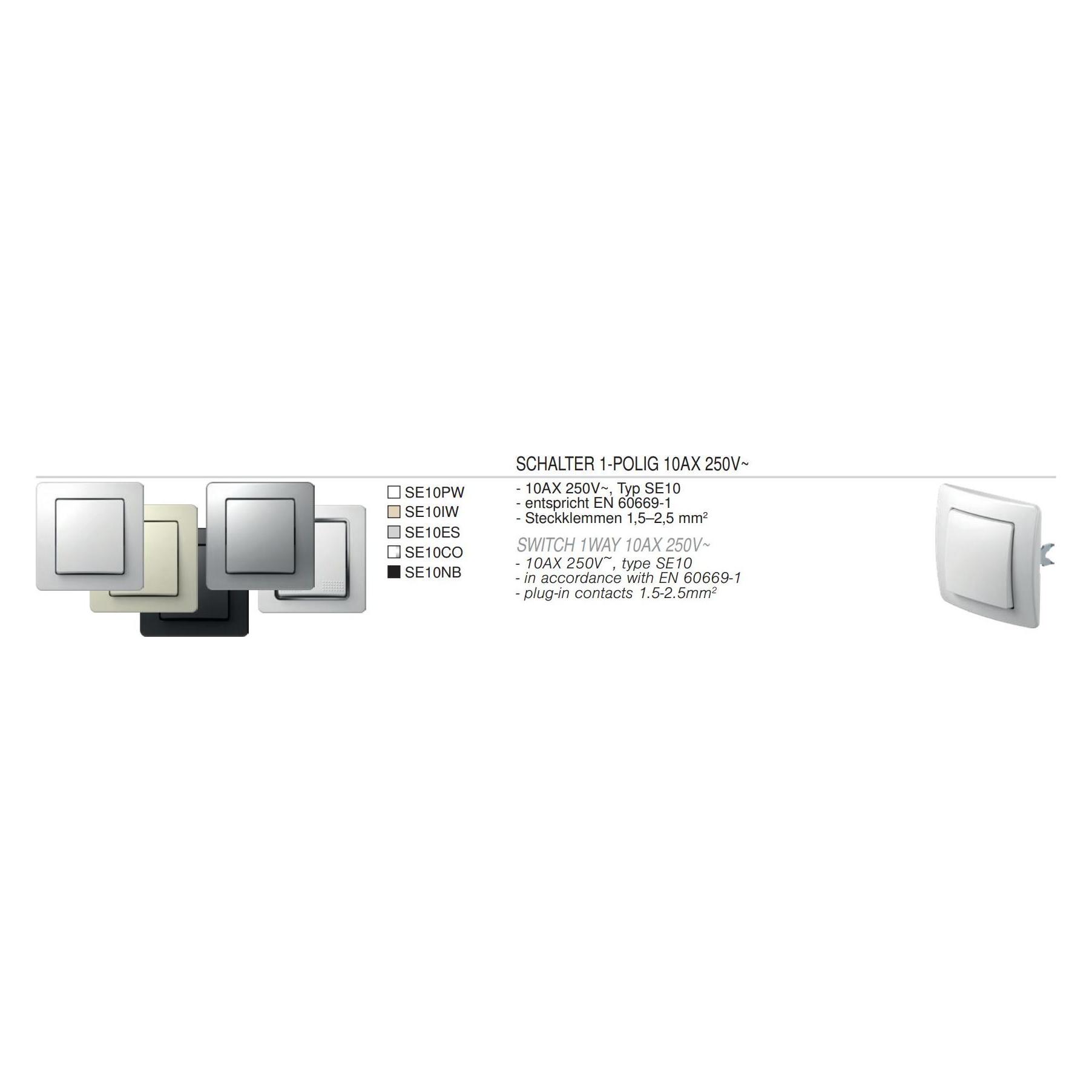TEM Serie Ekonomik SWITCH 1WAY10AX 250V NB (SE10NB-B)