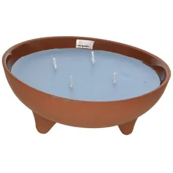 MARELIDA Duftkerze CITRONELLA Echtwachs in Tonschale 4 Dochte für Garten Balkon