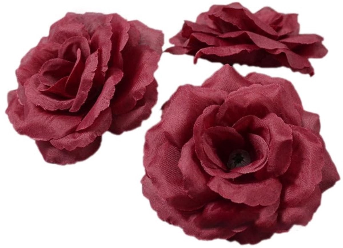 Dailygoods Kunstbloemkoppen 10 stuks - Gesimuleerde zijden rozen - Diameter: 8 cm