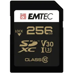 Emtec SD 256GB UHS-I U3 SpeedIN (256 GB, SDXC, U3, UHS-I), Speicherkarte, Schwarz