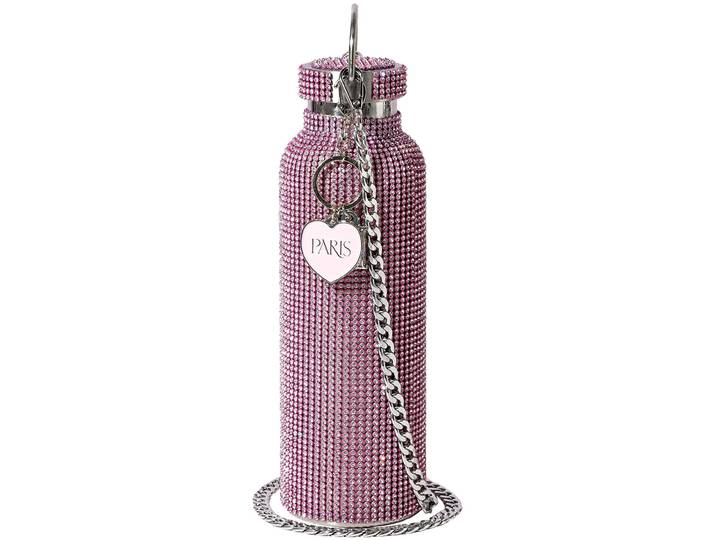 Trinkflasche PARIS HILTON Paris Hilton, Luxus Trinkgefäß mit über 5000 Strasssteinen , silber (pink, silberfarben), H:26cm, Edelstahl, Trinkflaschen, Trinkflasche, Wasserflasche in Diamant-Optik, Luxusgetränkebehälter, aus Edelstahl