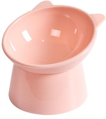 Happy Pet Pantry Raised Tilted Cat Bowl For Flat Faced Cats Ergonomic AntiVomit Elevated Cat Feeder pink