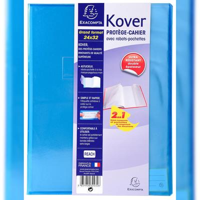 Exacompta 32431E 60x Buchhülle 24x32cm PVC - Farben sortiert