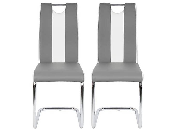 LANTUS Esszimmerstühle, 2 Stück, Küchenstuhl mit Sitz und Rückenlehne aus PU, Füße aus Metall, moderner Stuhl für Esszimmer, Wohnzimmer, Küche, Büro