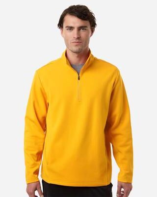 Team 365 TT401 Squad Cadet Quarter-Zip Tech Fleece Pullover T-Shirt in Sport Gold size Large   Polyester
