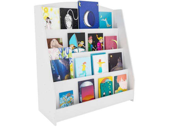 CLP Bücherregal Holz Weiß, 80x88x30 cm, Wohnzimmer, Regal, Bücherregale