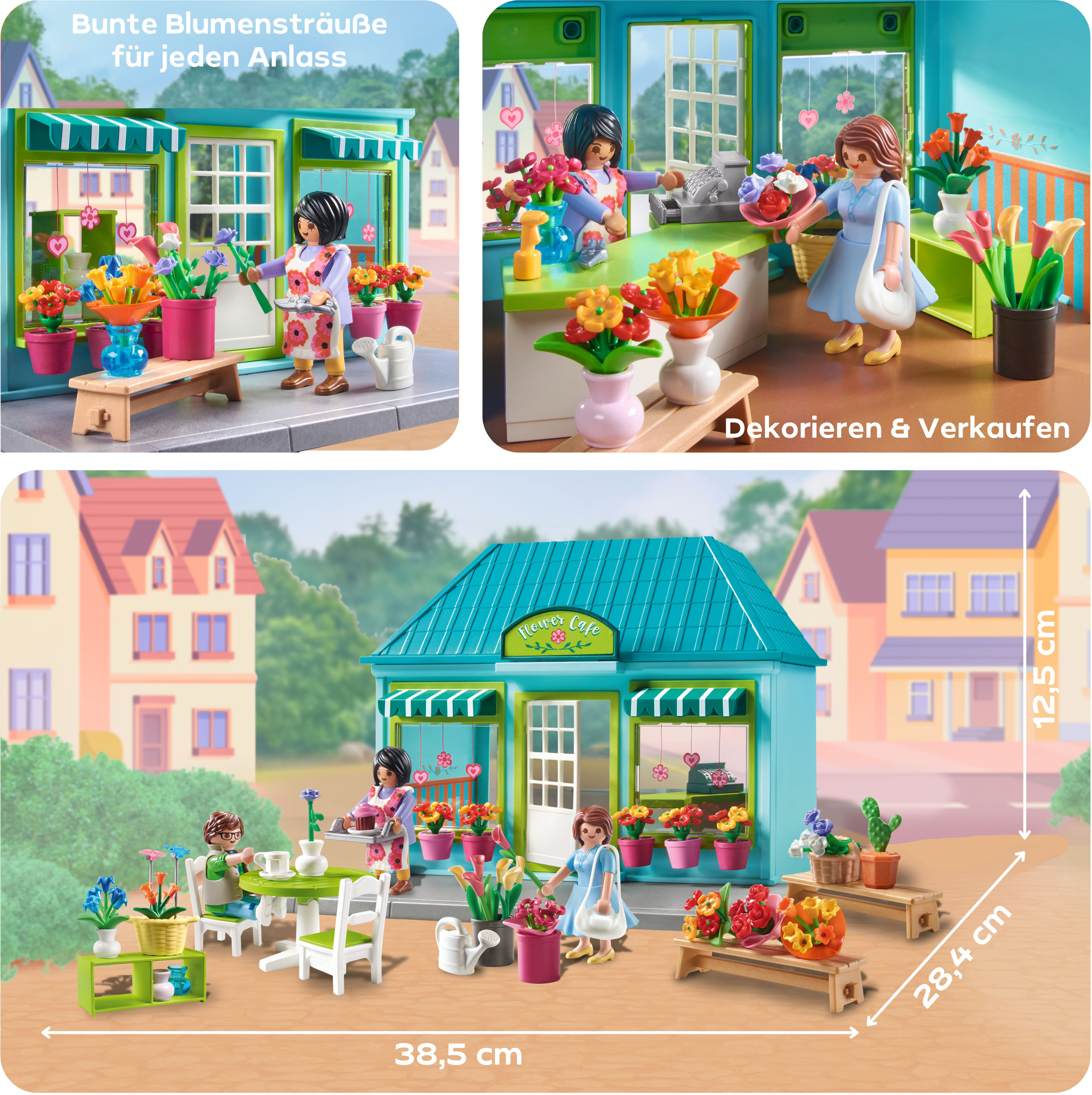Konstruktions-Spielset PLAYMOBIL "Blumenladen (71807), Playmobil My Life", bunt, Spielbausteine, Kinder, Kunststoff, Konstruktions-Spielset, Made in Germany