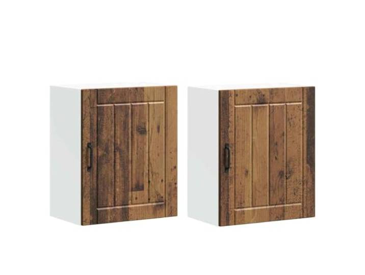 IBUQDDV Küchen-Hängeschränke 2 STK. Lucca Altholz-Optik Holzwerkstoff Wandmontage, Schüsseln Teller Töpfe, Schlafzimmer Wohnzimmer Flure, feuchtes Tuch Reinigung